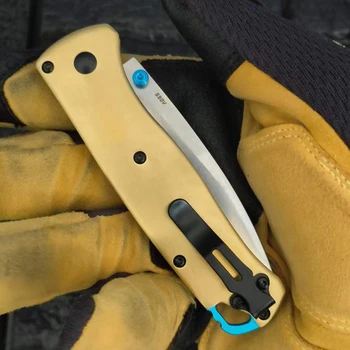 Нова Висококачествена Медна Дръжка BM 535 Сгъваем Нож Открит Защитен Защитен Къмпинг, Риболов, Лов Джобни Ножове EDC Инструмент