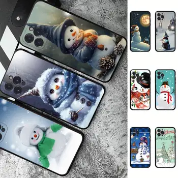 сладък Калъф За телефон с Снеговиком За iPhone 6 7 8 Plus 11 12 13 14 Pro SE 2020 MAX Mini X XR XS Делото Funda