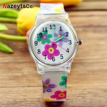 нови модни дамски кварцов часовник с цветен циферблат за средни студентски момичета с цветя сърце, силиконови детски желейные часовници Reloj femenino