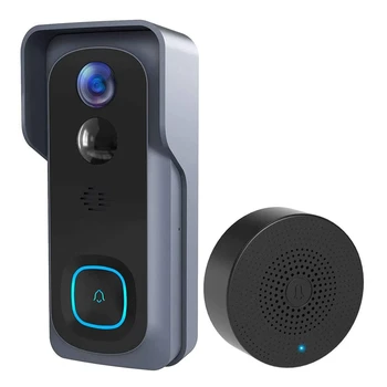 Безжична камера за Видеодомофон с перезвоном, 1080P HD, Откриване на човек, Нощно виждане ip65, Акумулаторна батерия, За IOS и Android