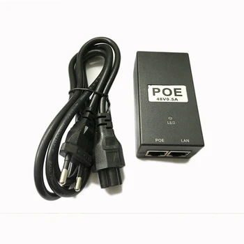 ВИДЕОНАБЛЮДЕНИЕ за Сигурност 48V0.5A 15,4 W POE адаптер POE Инжектор Ethernet храна за POE IP Камера Телефон PoE Захранване