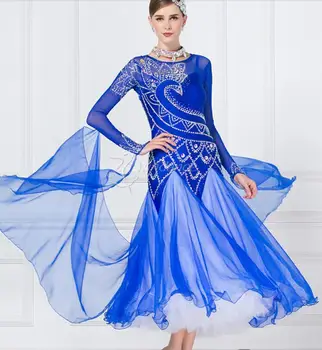 бална рокля жена синя бална рокля танц персонализирате бална рокля конкурс ликра B-1772