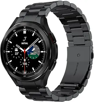 Каишка От Неръждаема Стомана За Samsung Galaxy Watch 4 Classic 46 мм 42 мм/Watch4 44 мм 40 мм, Без Пропуски Извит край на Метална Гривна