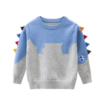 ново записване, Есенно-зимни детски Пуловер с динозавром, пуловер за малки момичета, пуловер за момчета, блузи, бебешки дрехи с дълги ръкави
