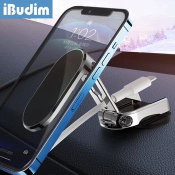 iBudim Кола За Телефон, Магнитна Автомобилна Поставка За Телефон Определяне на Универсален Метален Магнит Притежател на Мобилен Телефон, GPS Скоба за iPhone 13 Xiaomi