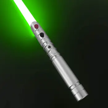 Меч YDDSABER YDD Fx Играчка светлинен меч Saber Force със звук и светлина, Метална ръкохватка (Сребърна дръжка, зелено острие)